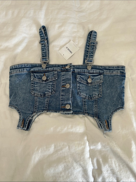 Forever 21 Tops - Forever 21 Blue Denim Kids' Suspender Bottoms